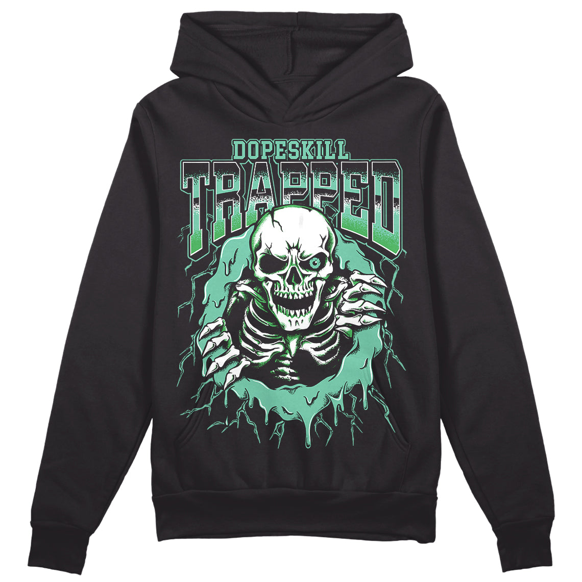 Jordan 1 High OG Green Glow DopeSkill Hoodie Sweatshirt Trapped Halloween Graphic Streetwear - Black