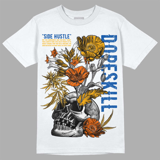 Dunk Blue Jay and University Gold DopeSkill T-Shirt Side Hustle Graphic Streetwear - White 