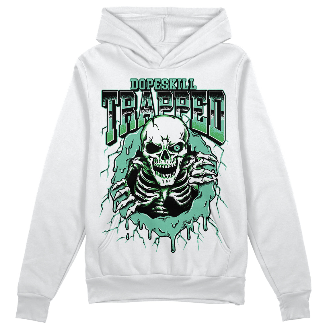 Jordan 1 High OG Green Glow DopeSkill Hoodie Sweatshirt Trapped Halloween Graphic Streetwear - White