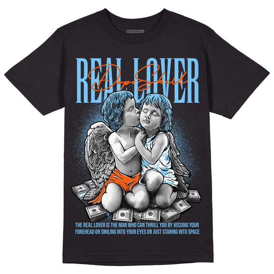 Dunk Low Futura University Blue DopeSkill T-Shirt Real Lover Graphic Streetwear - Black