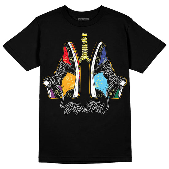 Jordan 1 Mid GS 'Six Championships' DopeSkill T-Shirt Breathe Graphic Streetwear - black