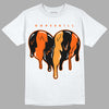 Jordan 12 Retro Brilliant Orange DopeSkill T-Shirt Slime Drip Heart Graphic Streetwear - White