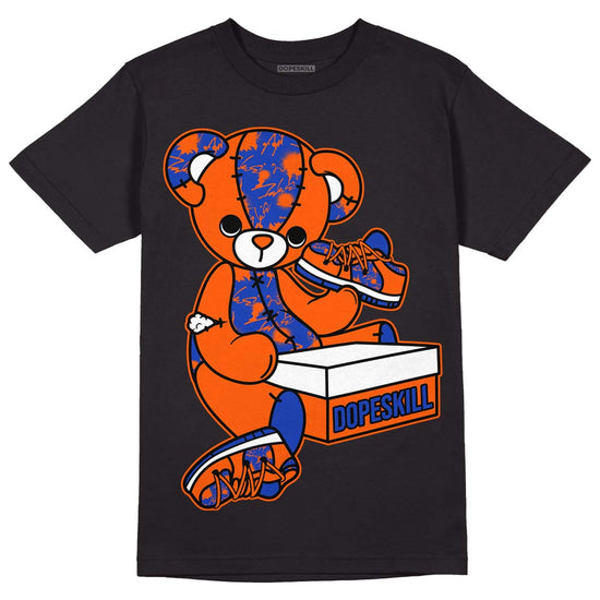 Dunk Low Futura Orange Blaze DopeSkill T-Shirt Sneakerhead BEAR Graphic Streetwear - Black