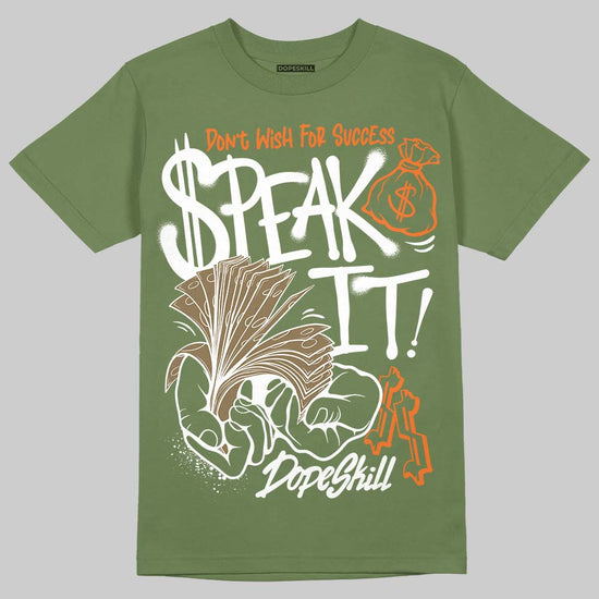 Adidas Samba OG Focus Olive Gum DopeSkill T-Shirt Speak It Graphic Streetwear - Military Green