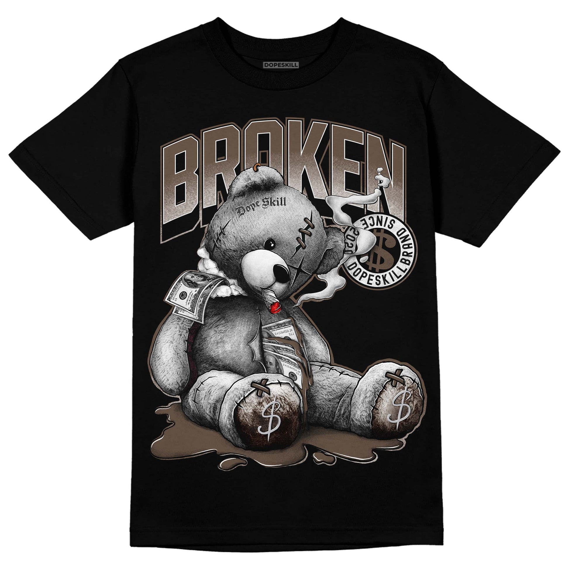 Jordan 1 Retro High OG Palomino DopeSkill T-Shirt Sick Bear Graphic Streetwear - Black