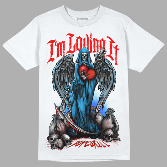 Jordan 2 Low "University Blue" DopeSkill T-Shirt New I'm Loving It Graphic Streetwear - White