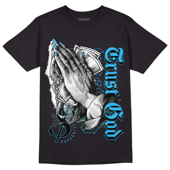 Jordan 2 Low "University Blue" DopeSkill T-Shirt Trust God Graphic Streetwear - Black