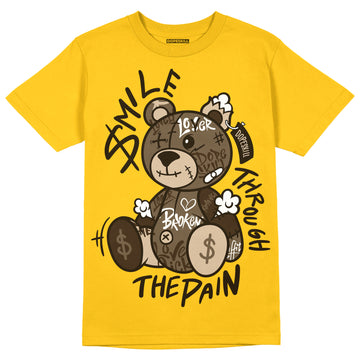 Yellow Sneakers DopeSkill Gold T-shirt Smile Through The Pain Graphic Streetwear