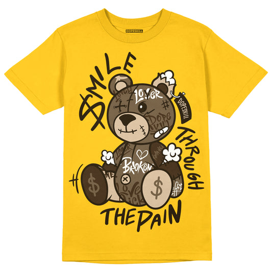 Yellow Sneakers DopeSkill Gold T-shirt Smile Through The Pain Graphic Streetwear