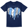 Jordan 5 Midnight Navy DopeSkill Navy T-Shirt Slime Drip Heart Graphic Streetwear