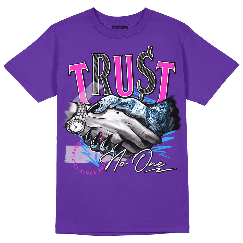 Dunk Low Championship Court Purple DopeSkill Purple T-shirt Trust No One Graphic Streetwear