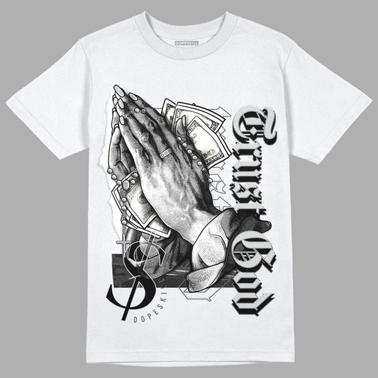 Jordan 1 Retro Low OG Black Cement DopeSkill T-Shirt Trust God Graphic Streetwear - White