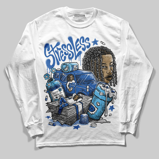 Jordan 12 “Blueberry” DopeSkill Long Sleeve T-Shirt Stressless Graphic Streetwear - White