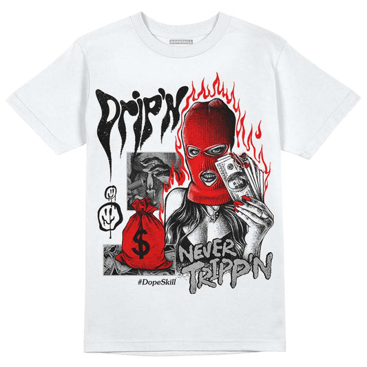 Jordan 1 Low OG “Shadow” DopeSkill T-Shirt Drip'n Never Tripp'n Graphic Streetwear - White