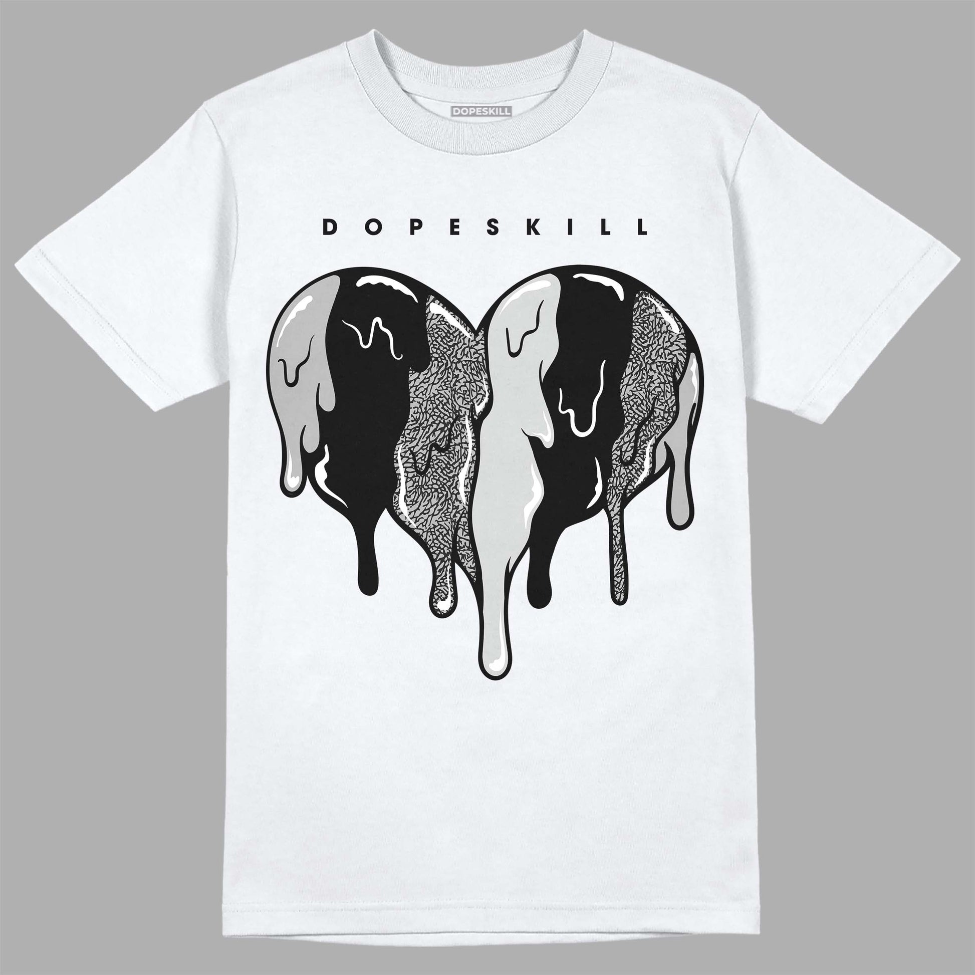 Jordan 3 “Off Noir” DopeSkill T-Shirt Slime Drip Heart Graphic Streetwear - White