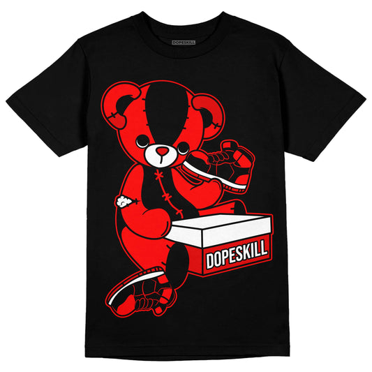 Jordan 1 Retro High OG "Satin Bred" DopeSkill T-Shirt Sneakerhead BEAR Graphic Streetwear - Black