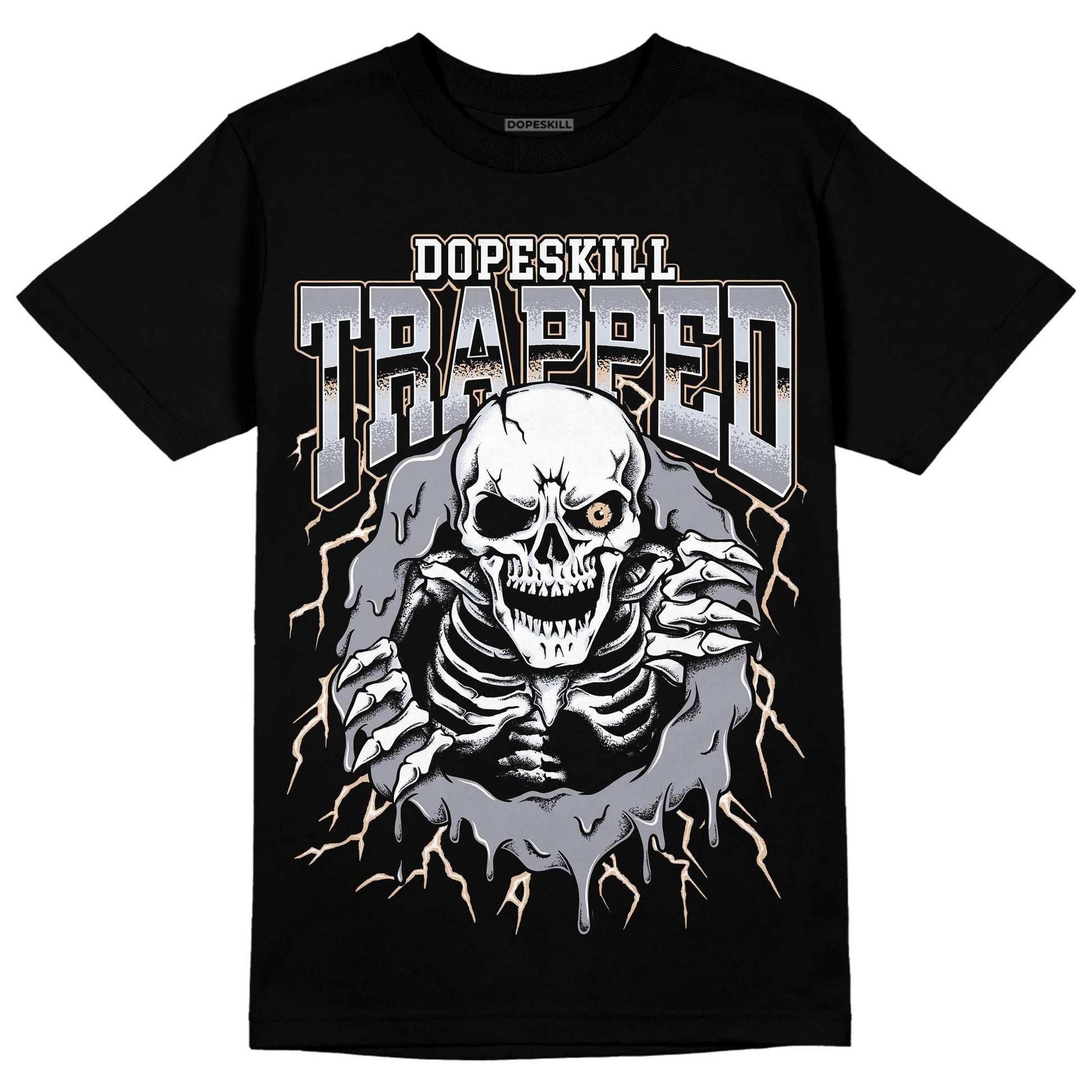 Jordan 4 Retro Frozen Moments DopeSkill T-Shirt Trapped Halloween Graphic Streetwear - Black 