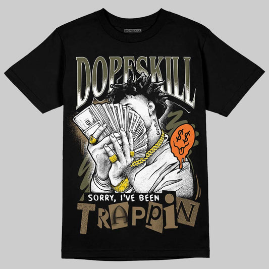 Adidas Samba OG Focus Olive Gum DopeSkill T-Shirt Sorry I've Been Trappin Graphic Streetwear - Black