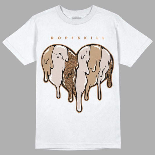 Jordan 3 Retro Palomino DopeSkill T-Shirt Slime Drip Heart Graphic Streetwear - White