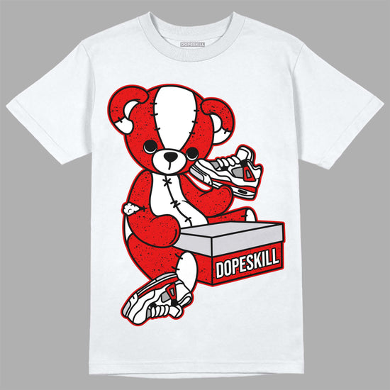 Jordan 4 Retro Red Cement DopeSkill T-Shirt Sneakerhead BEAR Graphic Streetwear - White