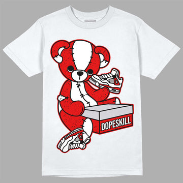 Jordan 4 Retro Red Cement DopeSkill T-Shirt Sneakerhead BEAR Graphic Streetwear - White