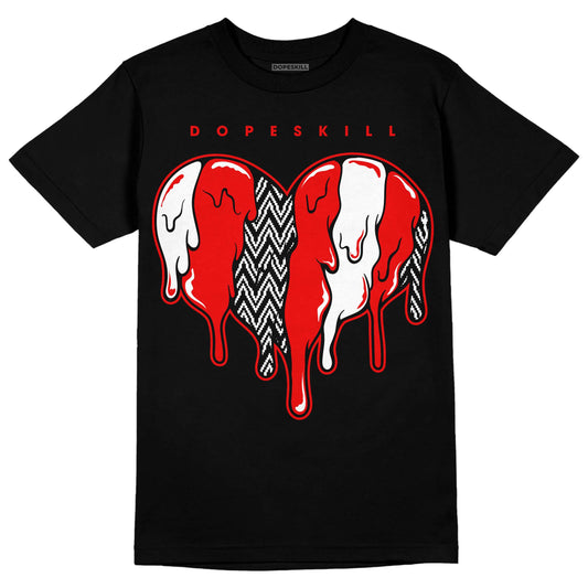 Jordan 12 “Cherry” DopeSkill T-Shirt Slime Drip Heart Graphic Streetwear - Black