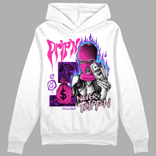 Dunk Low Triple Pink DopeSkill Hoodie Sweatshirt Drip'n Never Tripp'n Graphic Streetwear - White