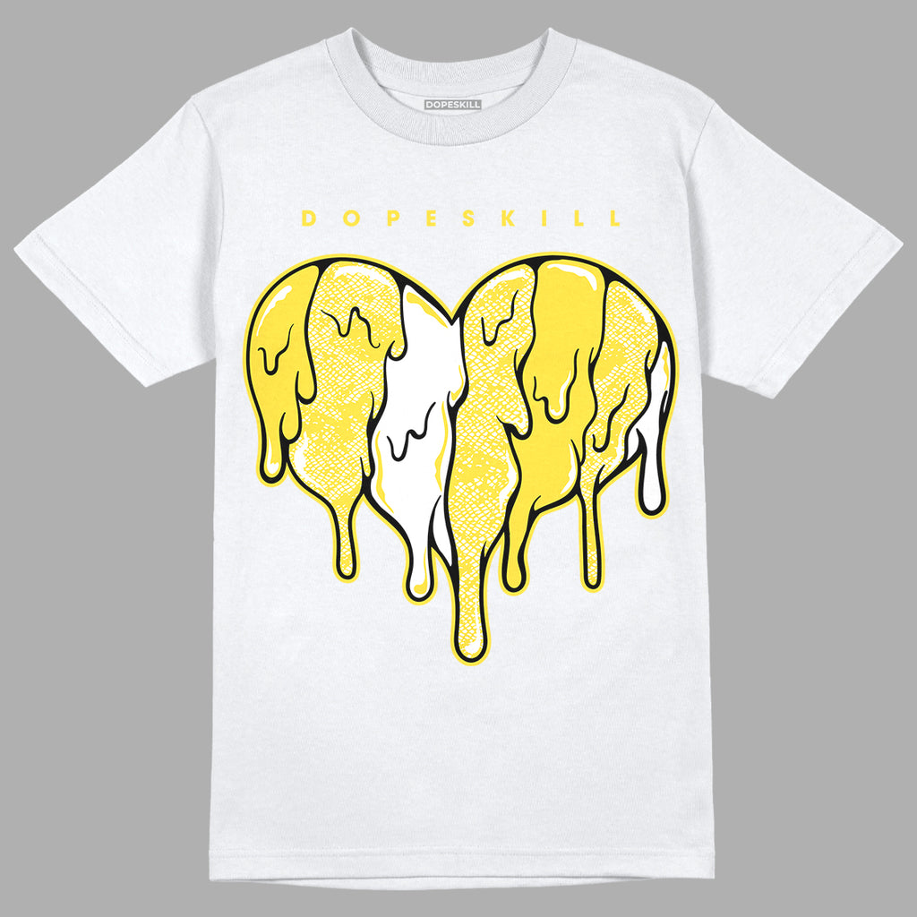 Jordan 11 Low 'Yellow Snakeskin' DopeSkill T-Shirt Slime Drip Heart Graphic Streetwear - White