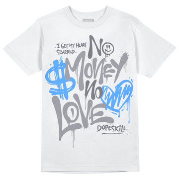 Jordan 14 Retro 'Stealth' DopeSkill T-Shirt No Money No Love Typo Graphic Streetwear - White