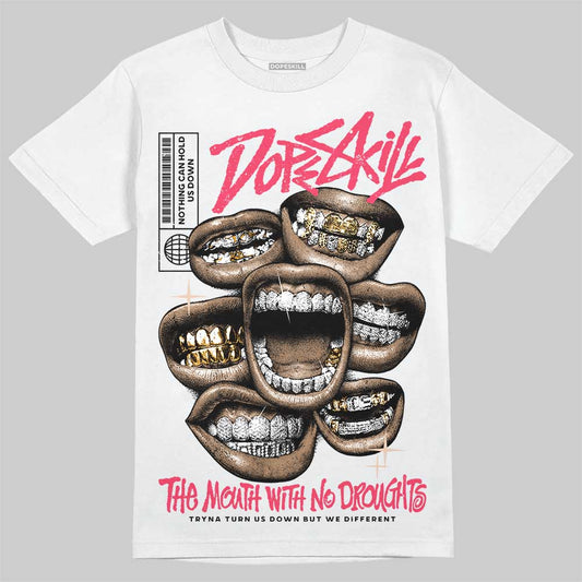 Jordan 5 Low “Peanut Butter Jelly” DopeSkill T-Shirt The Mouth With No Droughts Graphic Streetwear - White