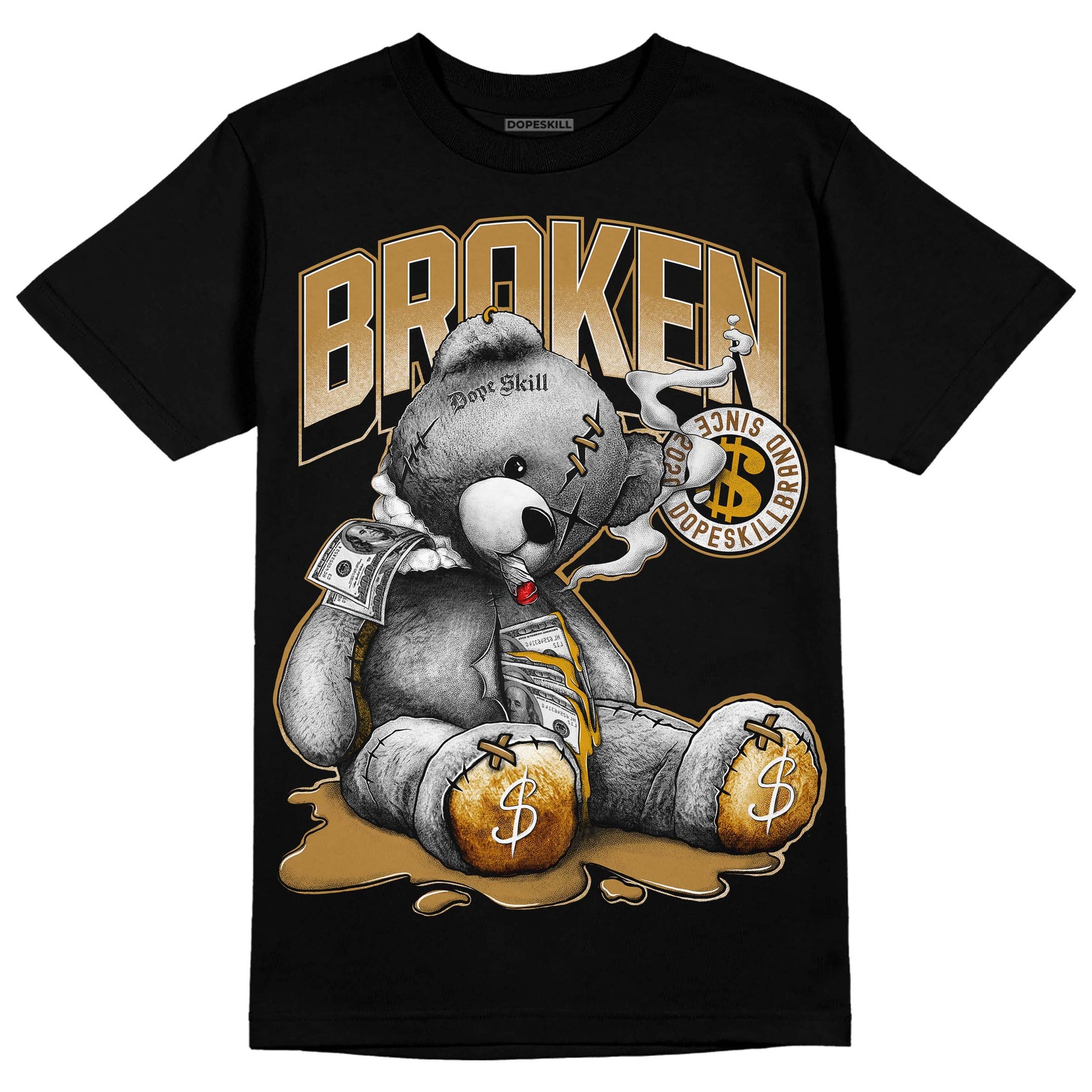 Jordan 13 Wheat 2023 DopeSkill T-Shirt Sick Bear Graphic Streetwear - Black