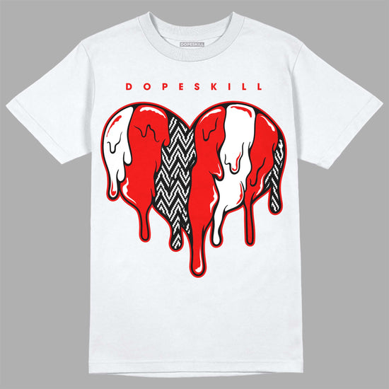 Jordan 12 “Cherry” DopeSkill T-Shirt Slime Drip Heart Graphic Streetwear - White