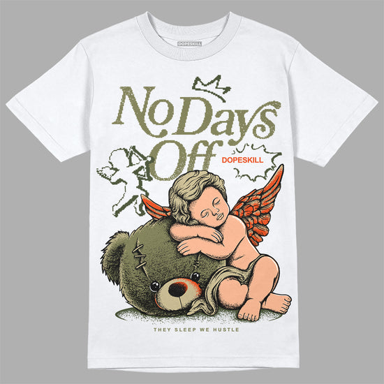 Olive Sneakers DopeSkill T-Shirt New No Days Off Graphic Streetwear - White