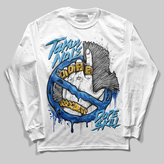 Jordan 12 “Blueberry” DopeSkill Long Sleeve T-Shirt Takin No L's Graphic Streetwear - White