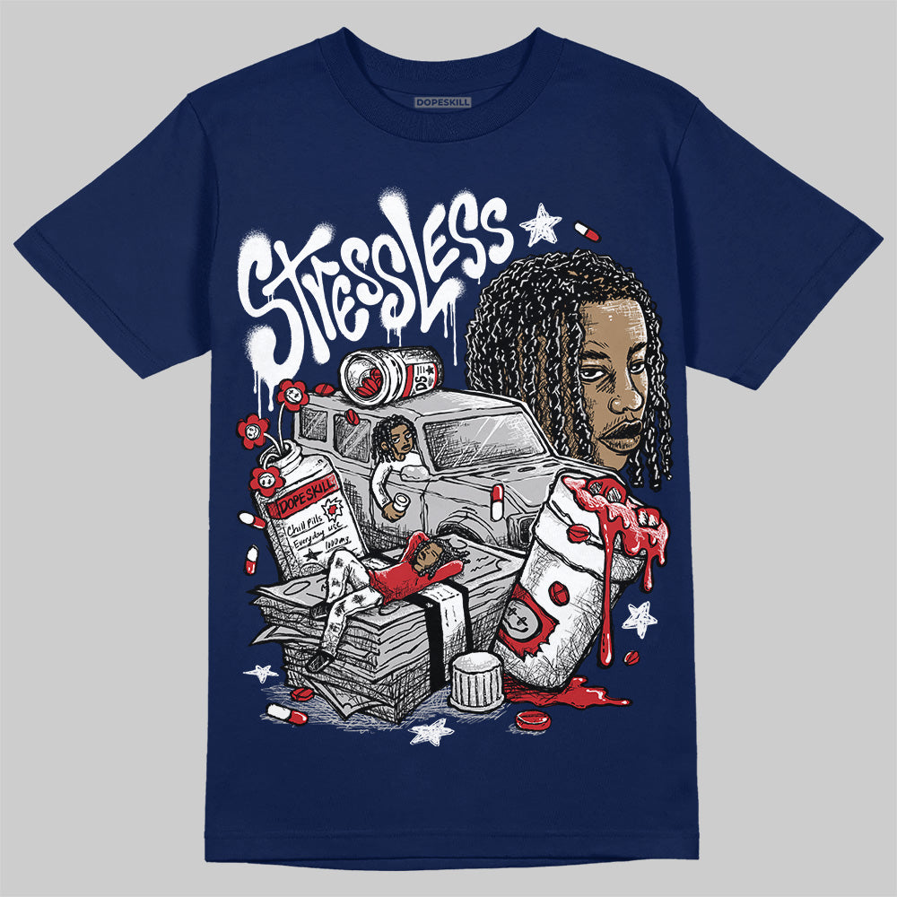 Jordan 4 SB “Summit White/Navy” DopeSkill T-Shirt Stressless Graphic Streetwear - Navy