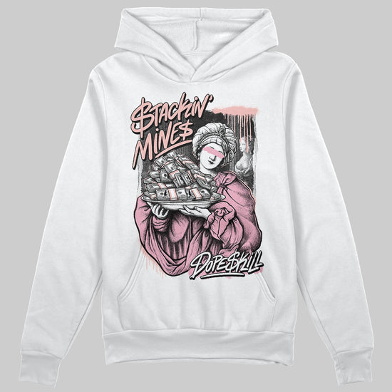 AMIRI White & Pink Stars Court Sneakers DopeSkill Hoodie Sweatshirt Stackin Mines Graphic Streetwear - White