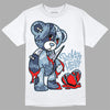 Jordan 1 Mid Diffused Blue DopeSkill T-Shirt Broken Heart Graphic Streetwear - White 