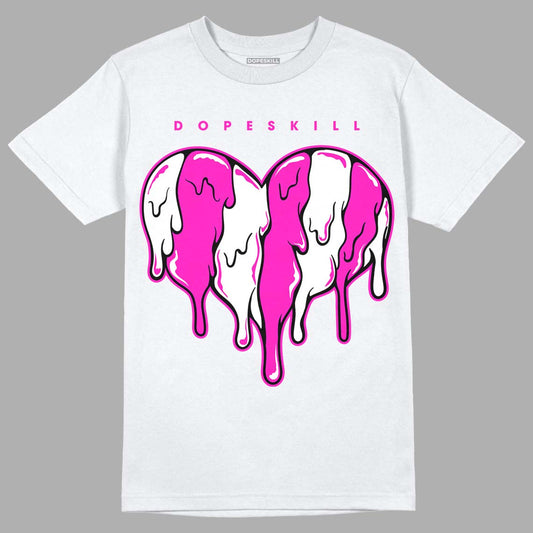 Dunk Low GS “Active Fuchsia” DopeSkill T-Shirt Slime Drip Heart Graphic Streetwear - White