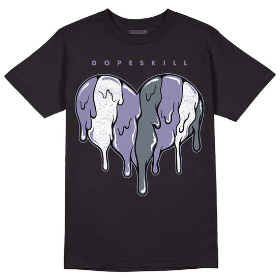 Jordan 5 Retro Low Indigo Haze DopeSkill T-Shirt Slime Drip Heart Graphic Streetwear  - Black