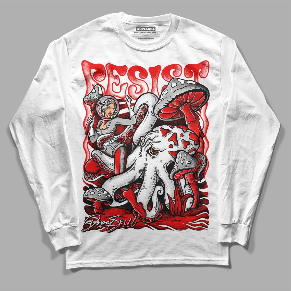 Jordan 12 “Cherry” DopeSkill Long Sleeve T-Shirt Resist Graphic Streetwear - White