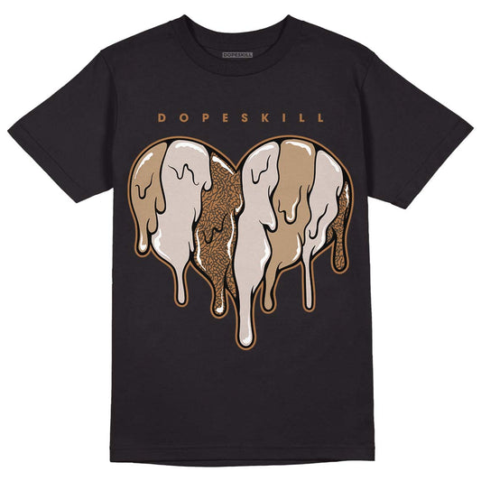 Jordan 3 Retro Palomino DopeSkill T-Shirt Slime Drip Heart Graphic Streetwear - Black