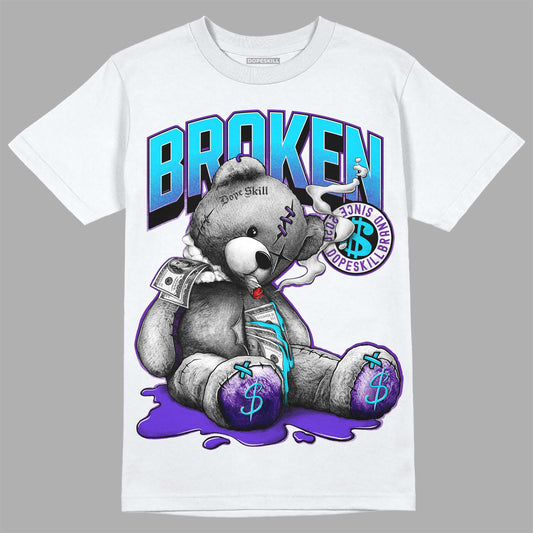 Jordan 6 "Aqua" DopeSkill T-Shirt Sick Bear Graphic Streetwear - White 