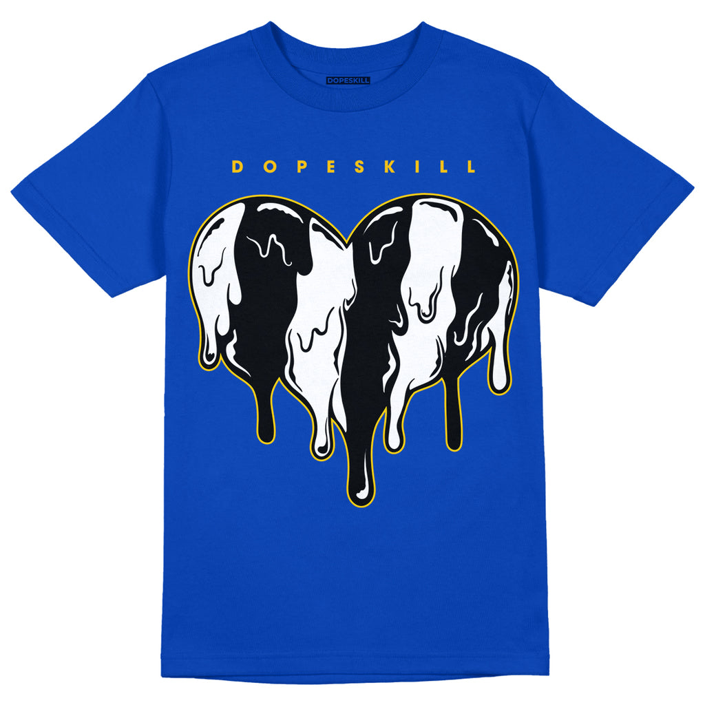 Jordan 14 “Laney” DopeSkill Varsity Royal T-Shirt Slime Drip Heart Graphic Streetwear