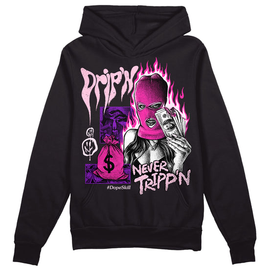 Dunk Low Triple Pink DopeSkill Hoodie Sweatshirt Drip'n Never Tripp'n Graphic Streetwear - Black