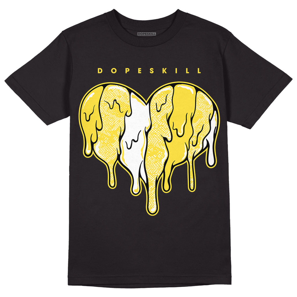 Jordan 11 Low 'Yellow Snakeskin' DopeSkill T-Shirt Slime Drip Heart Graphic Streetwear - Black