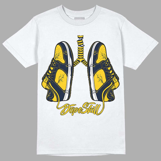 Dunk Low Vintage “Michigan” DopeSkill T-Shirt Breathe Graphic Streetwear - White 