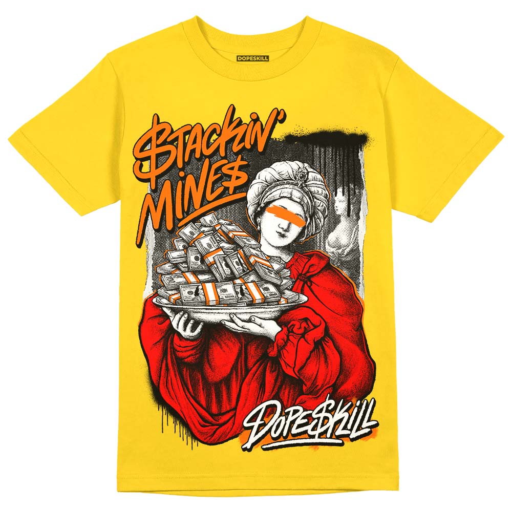 Jordan 4 Thunder DopeSkill T-Shirt Stackin Mines Graphic Streetwear - Daisy