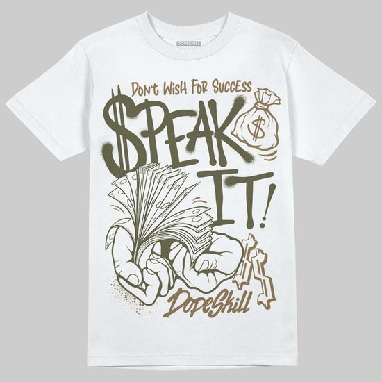 Adidas Samba OG Focus Olive Gum DopeSkill T-Shirt Speak It Graphic Streetwear - White