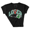 Green Glow 1s DopeSkill Women's Crop Top Loser Lover Graphic