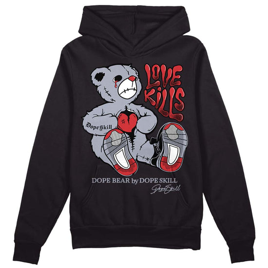 Jordan 4 “Bred Reimagined” DopeSkill Hoodie Sweatshirt Love Kills Graphic Streetwear - Black